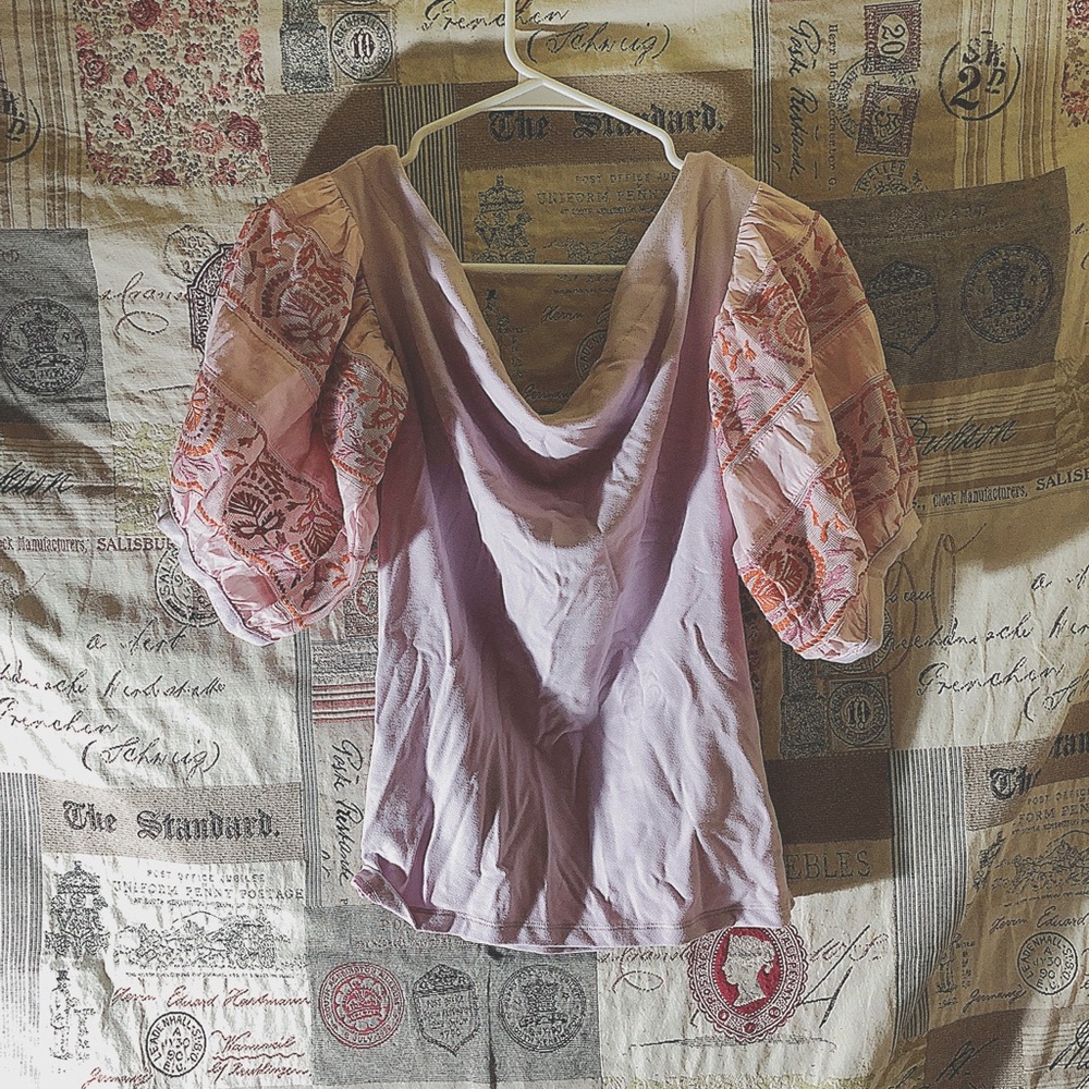 Pastel purple off the shoulder tops